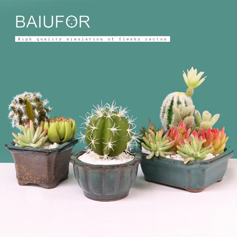 Kopen BAIUFOR Mini Kunstplanten Cactus Cactusvijg Vetplanten Fairy Tuin Miniatuur Mini Landschap Accessoires Home Decor