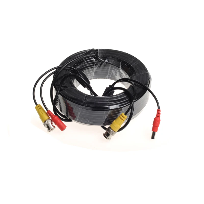 20M CCTV Cable BNC + DC plug cable for CCTV Camera and DVR black color