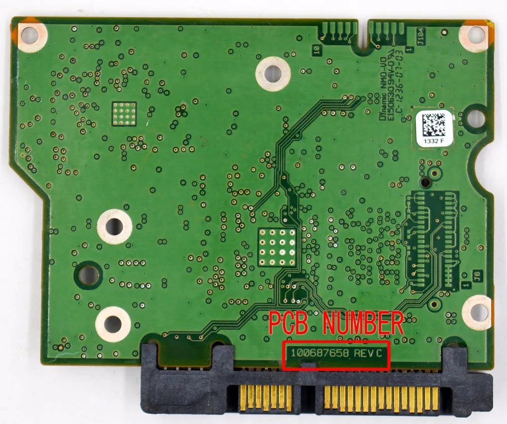 Seagate Placa de Disco Rígido para Desktop Número 100687658 Rev c 100687658 Rev b 100687658 Rev a 1332 - Imagem 3