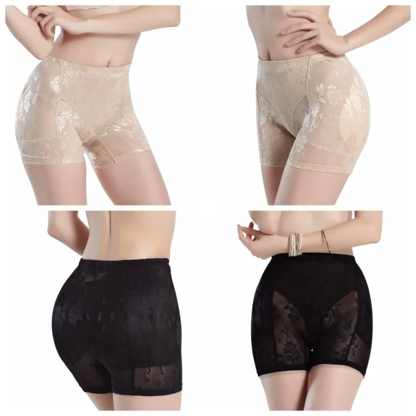 

Women Padded Panties High Waist Elastic Ladies Sexy Lace Boyshorts Female Underwear
