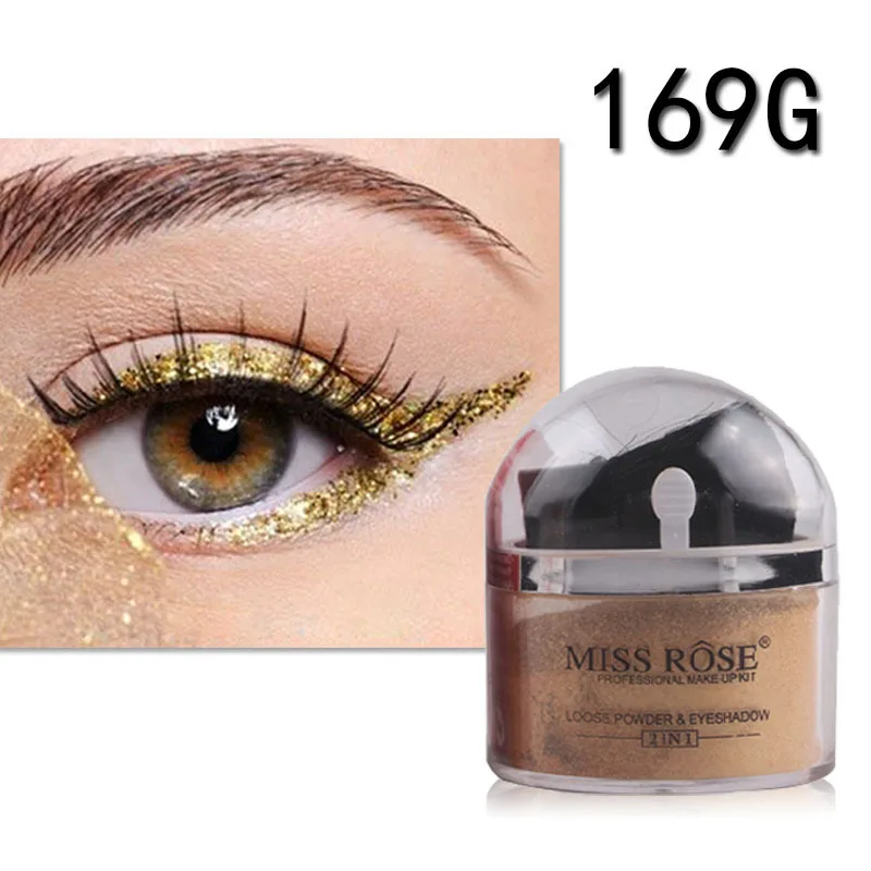

2 In 1 Loose Powder & Eyeshadow Makeup Kit Long Lasting Highlighter Bronzers Golden Glitter Powder Palletes Contour Cosmetic