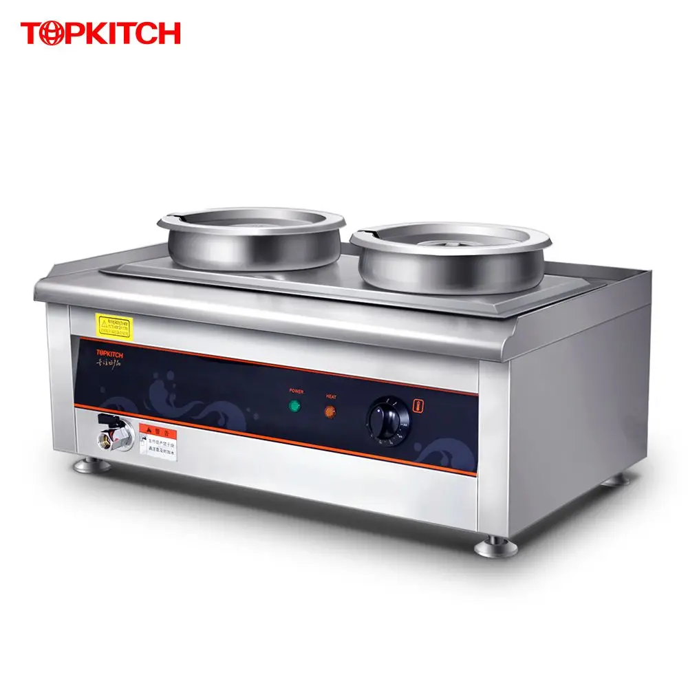 220V Commercial Double Cylinder Electric Warm Soup Stove 14L Stainless