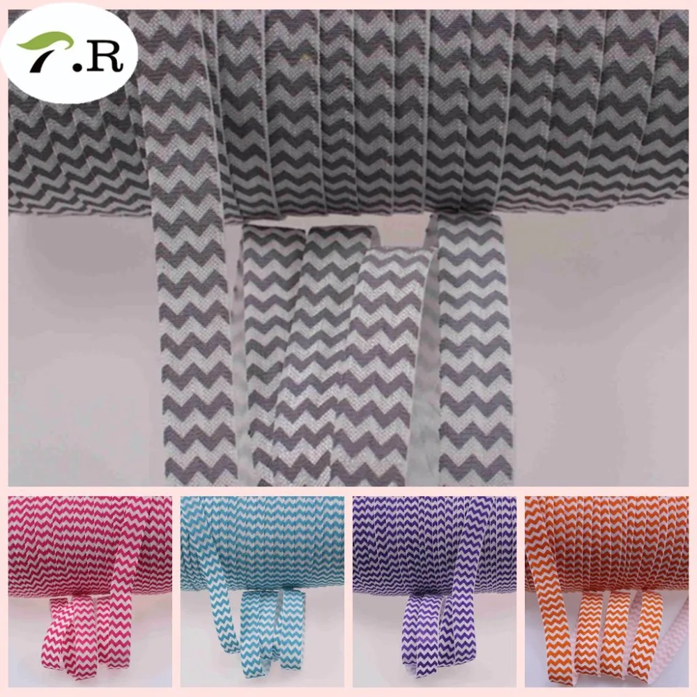 

11colors 5/8" 15 mm Colored Chevrons FOE Elastics chevron fold over elastic, 50 yards/lot