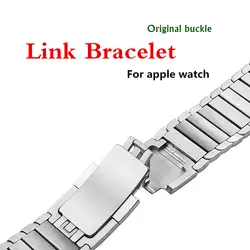 Роскошные 316L Нержавеющая сталь металлический ремешок для Apple Watch iWatch 3/2/1 42 мм/38 мм ссылка браслет наручный ремень металлический ремешок для