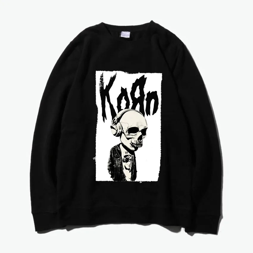 korn word up skull fashion thick Hoodies Sweatshirtsin Hoodies