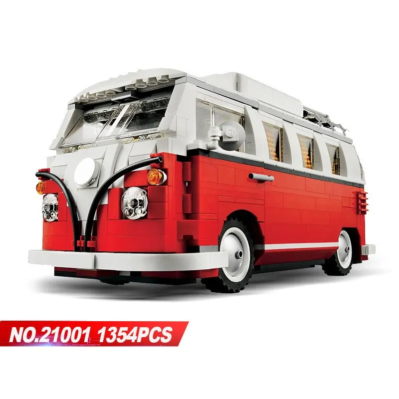 

21001 1354PCS Technic series the Volkswagen T1 Camper Van Model Assembling Building Blocks Compatible with Toy 10220