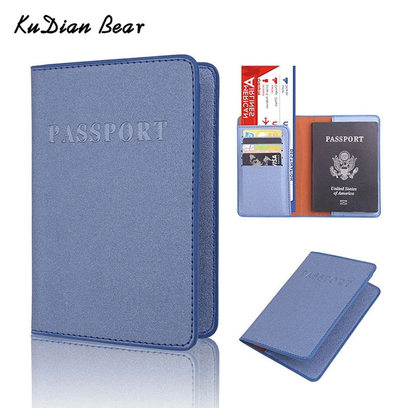 KUDIAN BEAR Passport Cover Rfid Passport Holder Designer Travel Cover