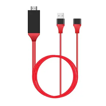 

8 Pin USB to HDMI Male Cable HDTV TV HD 1080P HDMI Converter 8 Pin USB to HDMI Male Adapter For Android 5.0/iOS