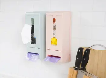 

1PC Home Garbage Bags Storage Rack Kitchen Bedroom Bathroom Garbage Bag Organizer Box Storage Holder Cupboard Door Case OK 0827