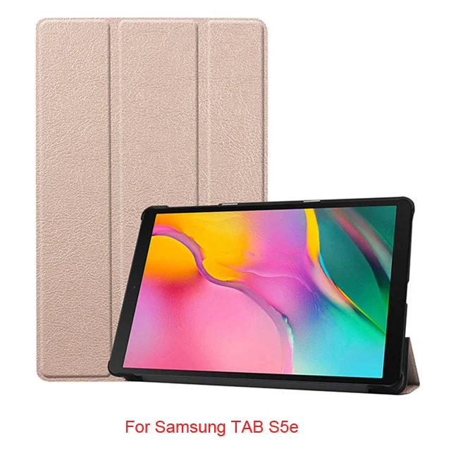 Флип-чехол из искусственной кожи чехол для samsung Galaxy Tab S5E 10," Магнитный умный чехол для планшета для samsung Tab S5e S4 S5 e тонкий складной чехол - Цвет: Gold tab s5e