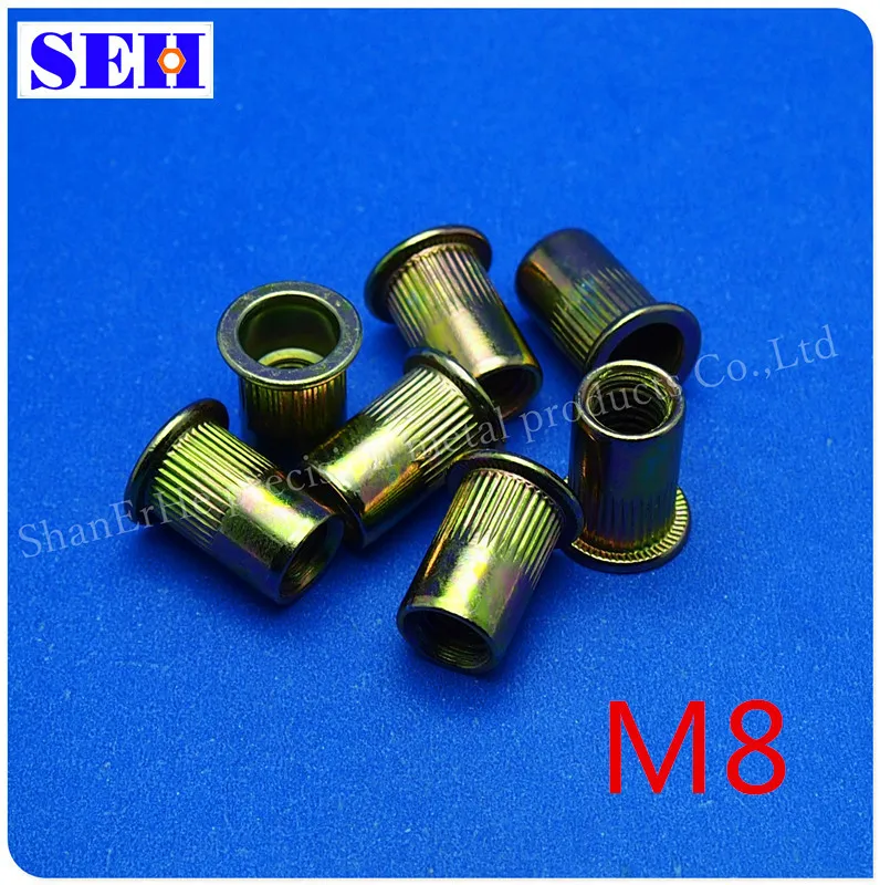 300pcs M8 Nut Pop Rivet Flat Head Blind Insert Rivet Nut Rivnut 100