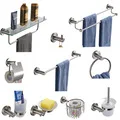 304 stainless steel towel rack towel bar soap dish blower rack toilet brush black bathroom hardware suite