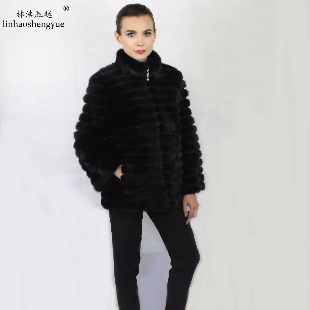 

Linhaoshengyue Mink fur coat lenght 70cm, and long sleeve 60cm,high quality fur coat