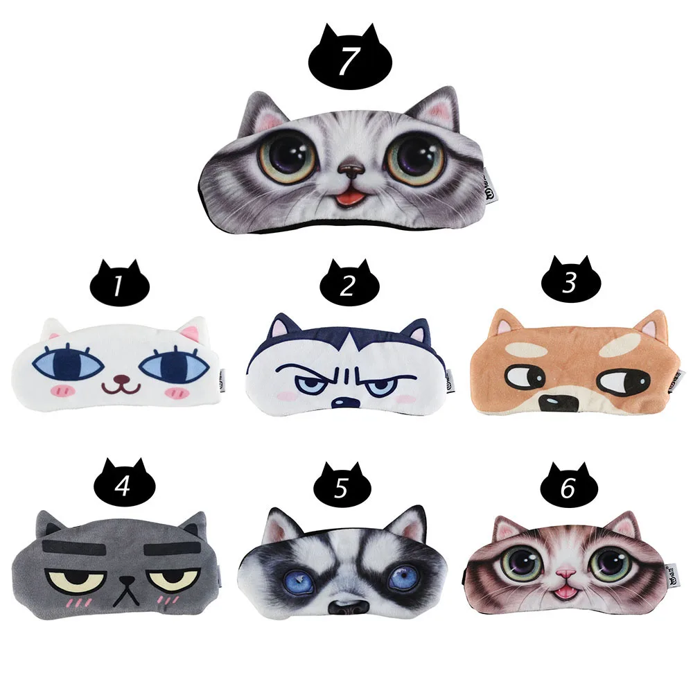 

1 PC 3D Cartoon Cute Travel Aid Sleep Rest Eye Shade Sleeping Mask Cover Soft Sleep Mask Aid Gift Makeup Eye Care Tools