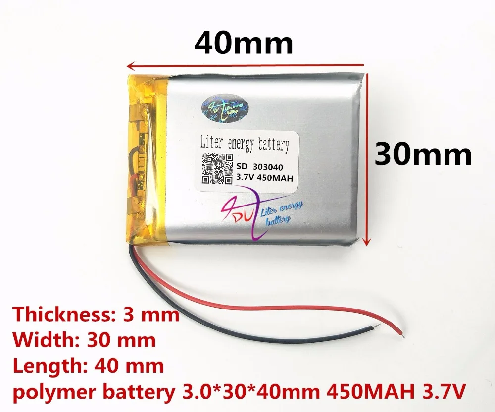 

(5pieces/lot)033040 450MAH lithium-ion polymer battery quality goods quality of CE FCC ROHS certification authority