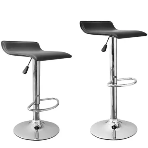 

US Metal Bar Stool 2pcs Square Seat Swivel Gas Lift Bar Chair Black with Footrest Modern Living Room Furniture Dropshipping