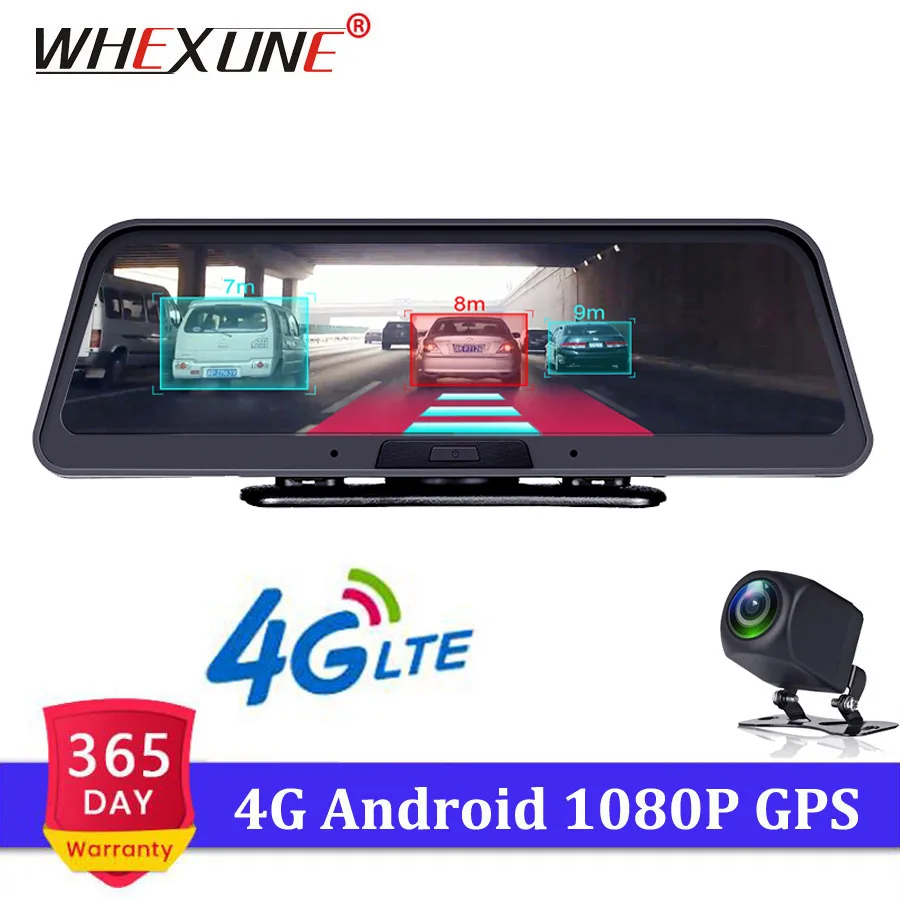 

WHEXUNE 4G ADAS Car Dashcam Android 5.1 WiFi DVR Camera Full HD 1080P Dual Lens 10" Auto Dash Cam GPS Navigator Parking Monitor
