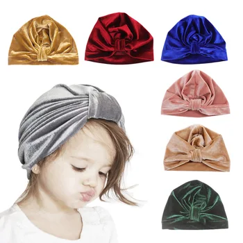 

Nylon Baby Warm Beanie Hat Toddler Kids Boys Girls Knotted Indian Hats 2019 Spring New Style Elasticity Children Thick Head Cap