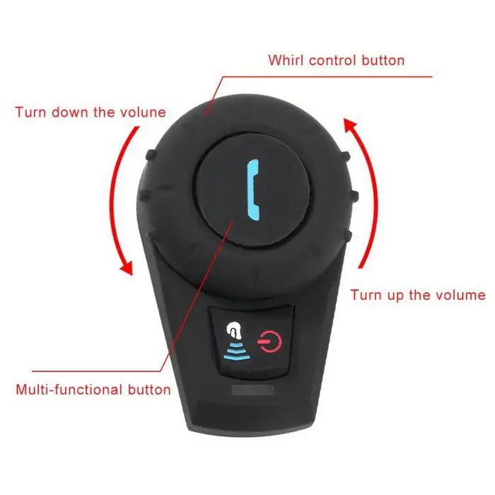 BT interphone Bluetooth Мотоциклетный мотоциклетный шлем вперед, назад, воспроизведение, пауза. Гарнитура внутренней связи 500 м