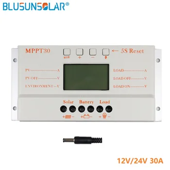 

LCD Screen Display Overload Protection10A 20A 30A MTTP Intelligent Solar Panel Charger Controller with USB Output Port