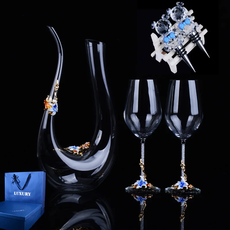 Best Luxury Goblet Glass Home Bar Wine Set K9 Crystal Red Wine Decanter