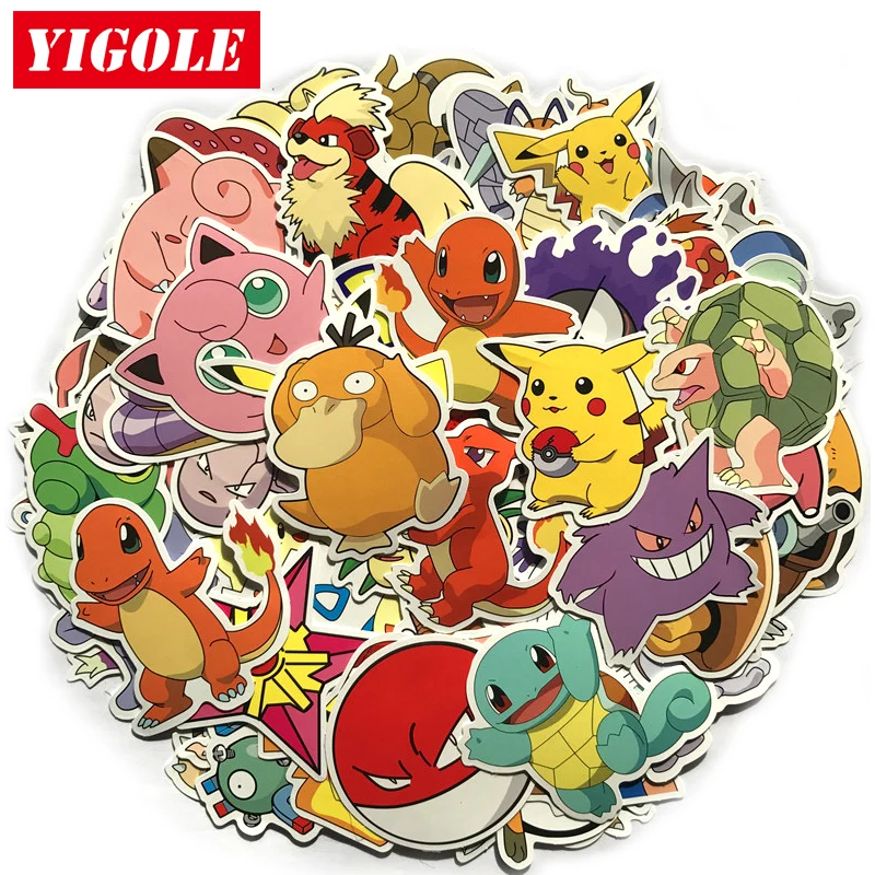 80 шт./лот Не Повторяйте ПВХ Наклейка Пикачу Pokeball Аниме стикеры Ha Ноутбук Наклейки