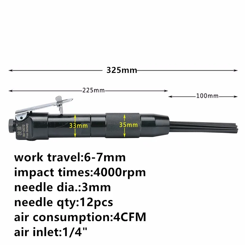 Borntun Пневматика иглы масштабаторы воздуха пистолет Удалители ржавчины открытие отверстия 12 шт. 3 мм * 180 мм Вышивка Крестом Иглы удаления