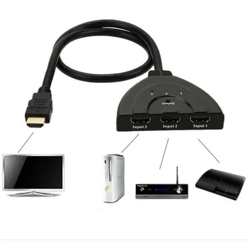 

HDMI 3X1 3 Port IN 1 OUT Pigtail HDMI Switch HDCP 1080P HD Hub V1.4B HDMI Switcher Splitter Adapter Cable For HDTV XBOX PS3 PC