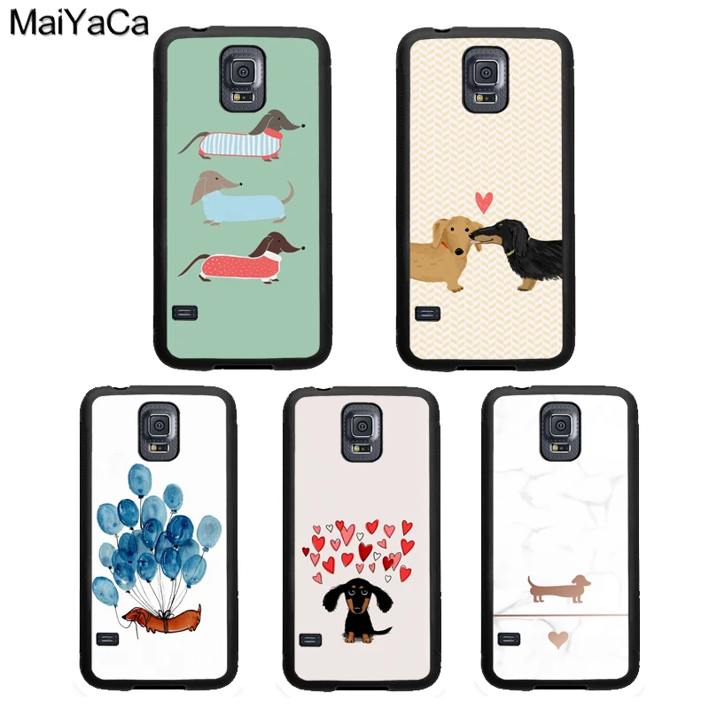 

MaiYaCa Cartoon Dachshund Sausage Dog Case For Samsung Galaxy S4 S5 S6 S7 Edge S8 S9 S10 Plus Lite Note 9 8 5 4 TPU Cover Coque