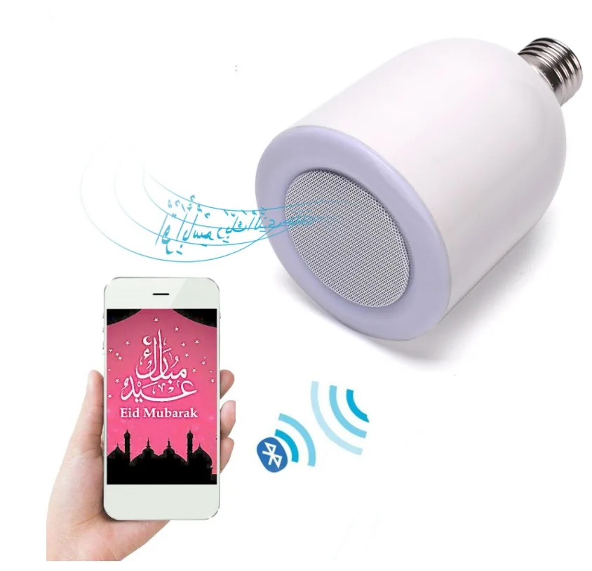 Equantu E27 светодиодная лампа Коран цифровой динамик беспроводная Bluetooth Рамадан
