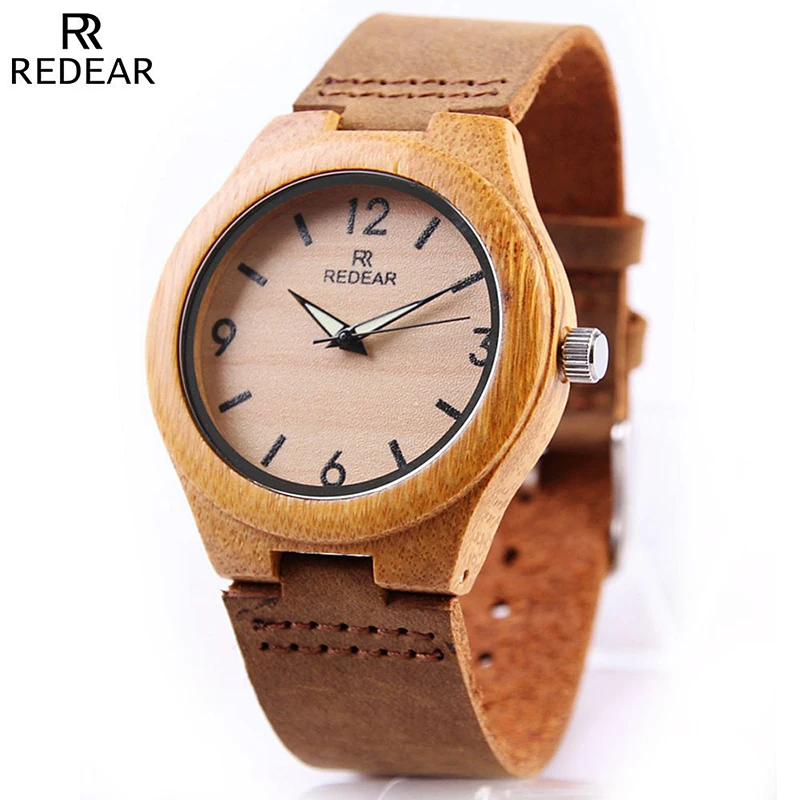

reloj mujer 2019 Brand REDEAR Women's Unique Design Wooden Watches with Soft Leather Band Women Wristwatch relogio feminino