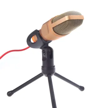 

High Quality Professional Computer 3.5mm Microfono Condenser Microphone Mic with Stand Holder for PC Laptop Skype Recording