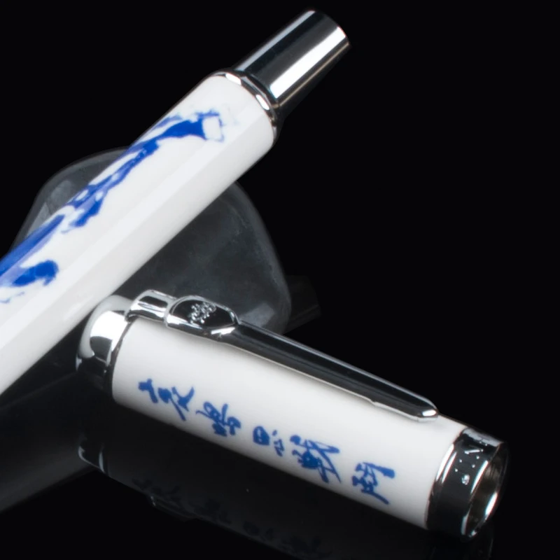Jin Hao 950 Чернила + ручка синяя и белая фарфоровая Парусная авторучка