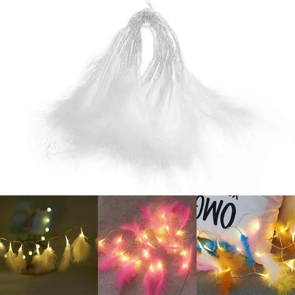 

Led light string Battery Feather led fairy strip light Christmas lights INS style Bedroom Decorative lights For wedding party