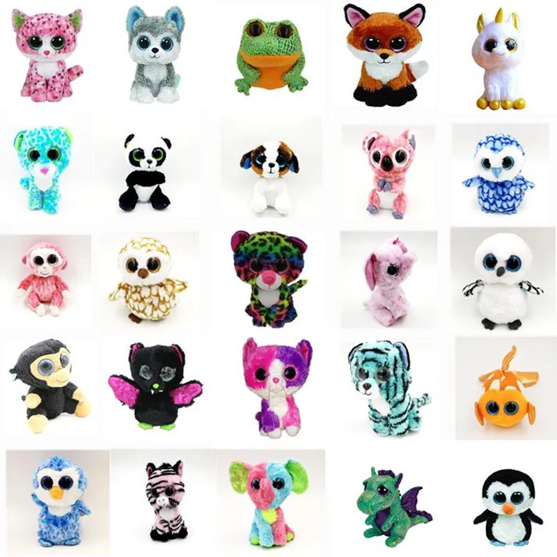 

Plush Doll Toy Big Eyes Cute Turtle Owl Dog Cat Giraffe Elsadou Ty Beanie Boos Stuffed & Plush Animals Black Cat Doll Toys