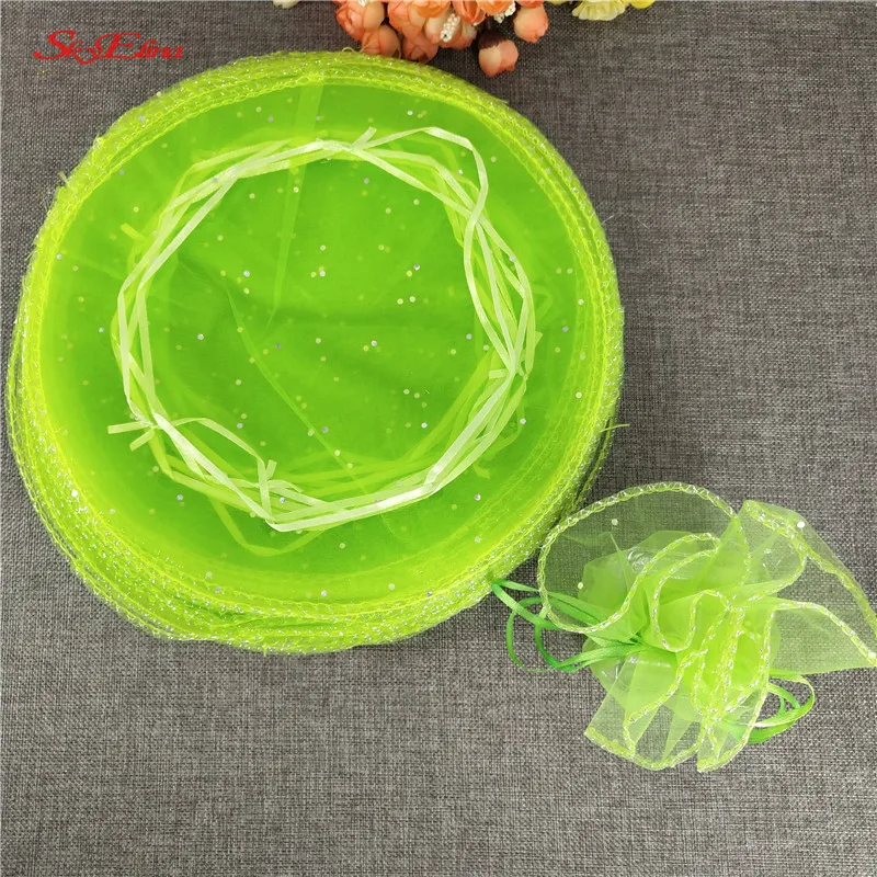 50/100Pcs Organza bags Jewelry Bag with Wedding Gift Drawable Bags Can customized Favors And Gifts Round bottom 6z | Дом и сад
