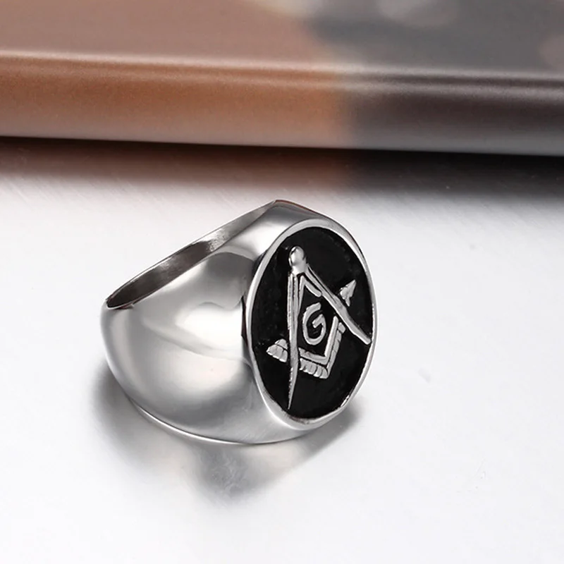 Масонское кольцо из нержавеющей стали 316L для мужчин, масонское кольцо с печаткой, кольцо с бесплатной печаткой, этническое крутое ювелирное изделие в стиле панк-рок для мужчин
