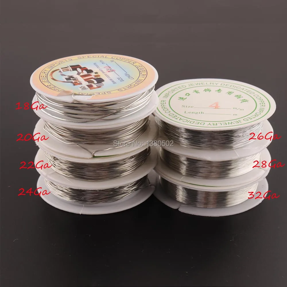 

Copper Wire Solid Copper Wire 18/20/22/24/26/28/32Ga Silver Color Cord Findings Bracelet Wire Wrapping jewelry diy accessories