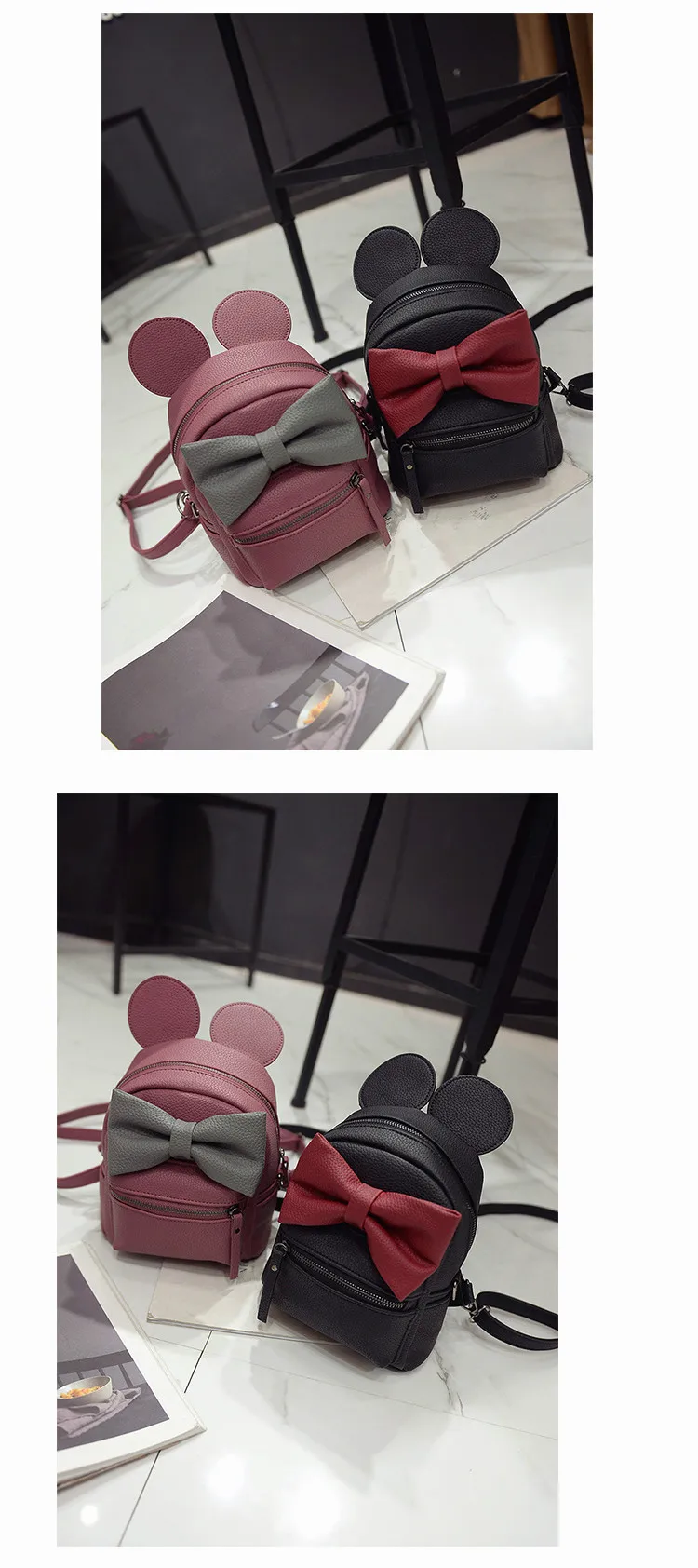 desenhos animados bonito borboleta nó minnie mochila