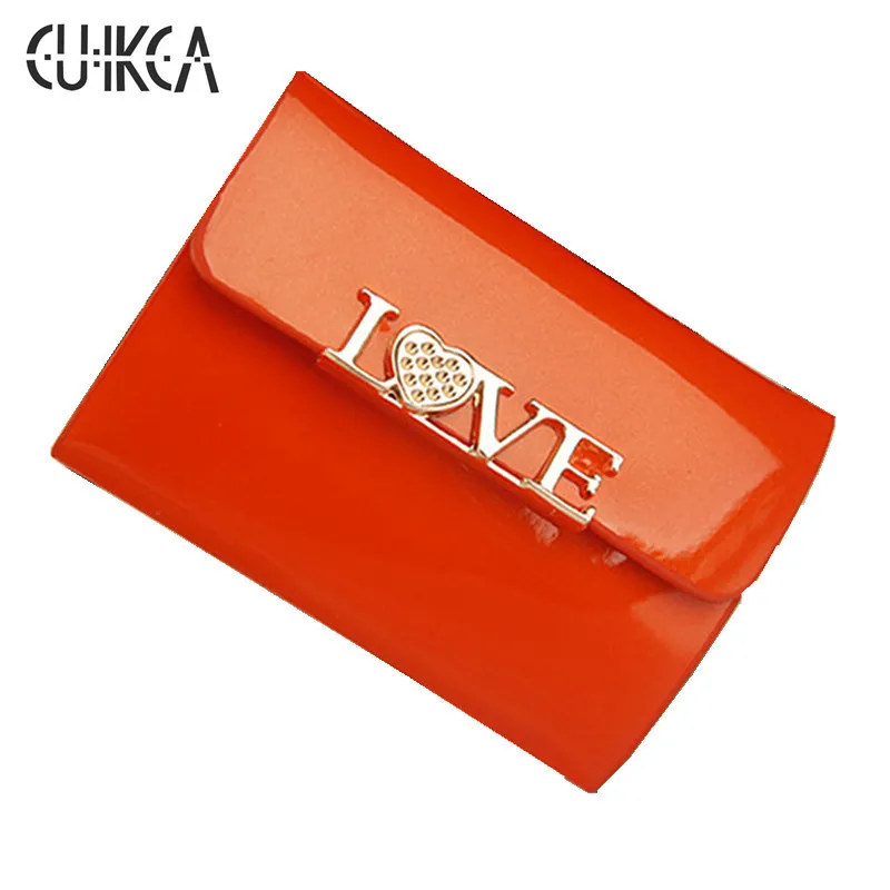 

CUIKCA New Fashion ID & Card Holders Bag Genuine Leather LOVE Styles Hasp Business Credit Card Bags ID Card Cases K01