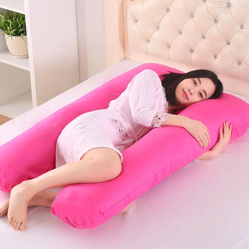 

120*70cm Soft Cotton U Shaped Pregnancy Pillow Detachable U-Shape Maternity Body Pillows For Pregnant Women Side Sleeper