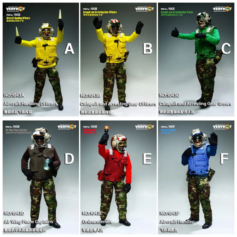 (1pcs) VH 1043 1/6 US NAVY FLIGHT DECK CREW Set 1043A