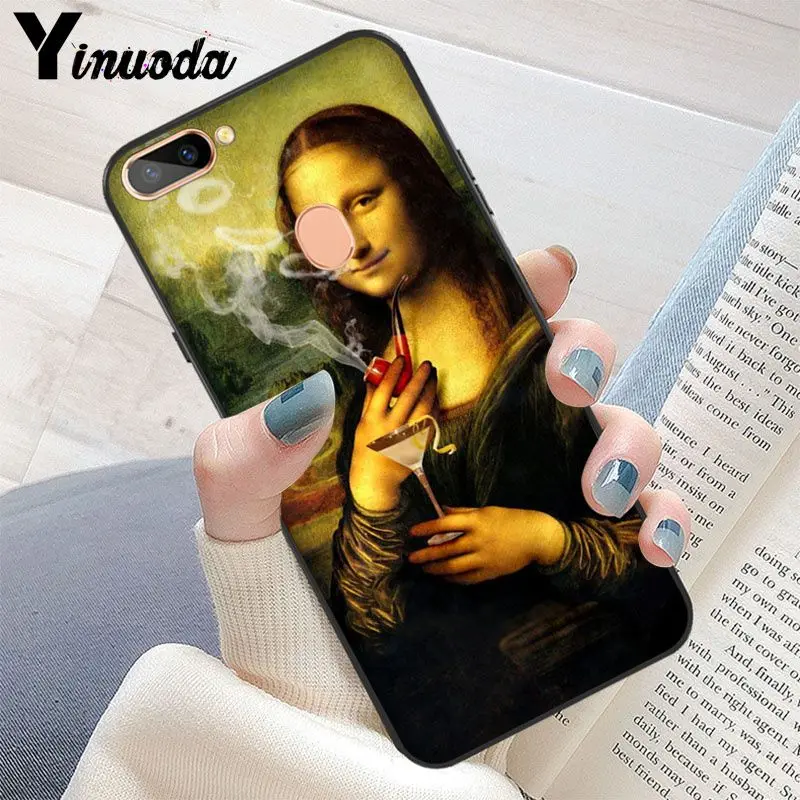 Забавный чехол для телефона Yinuoda Van Gogh Mona Lisa с грушевидными ушками OPPO R11 R11S Plus R17Pro R9S