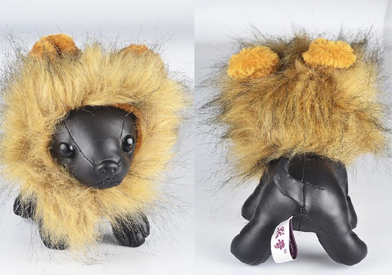 Cute Pet Transfiguration Costume Lion Mane Winter Warm Wig Cat Small Dog Party Clothes Decoration With Ear Pet Apparel Cat Dress13