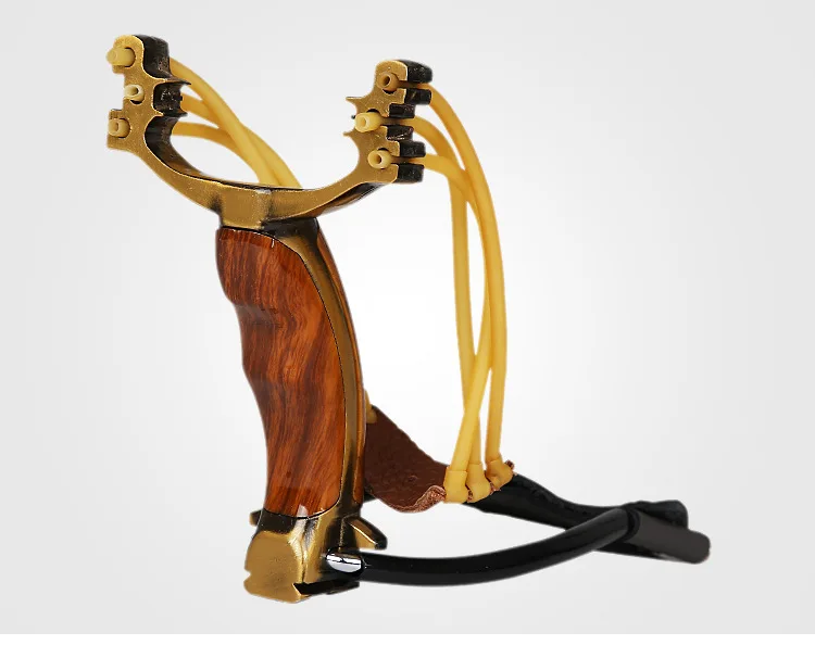 

32077 Wooden Bar Powerful Slingshot with Folding Wrist Brace Rubber Band Bow Catapult for Outdoor Hunting Sling Shot