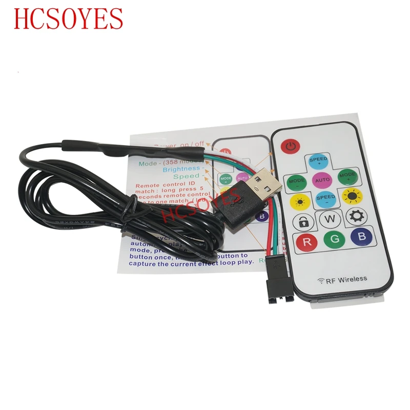 5V USB plug 3ky/14Key RF Remote Wireless LED Controller Controller For WS2812 WS2812B Driver IC Colorful RGB LED Strip 5050