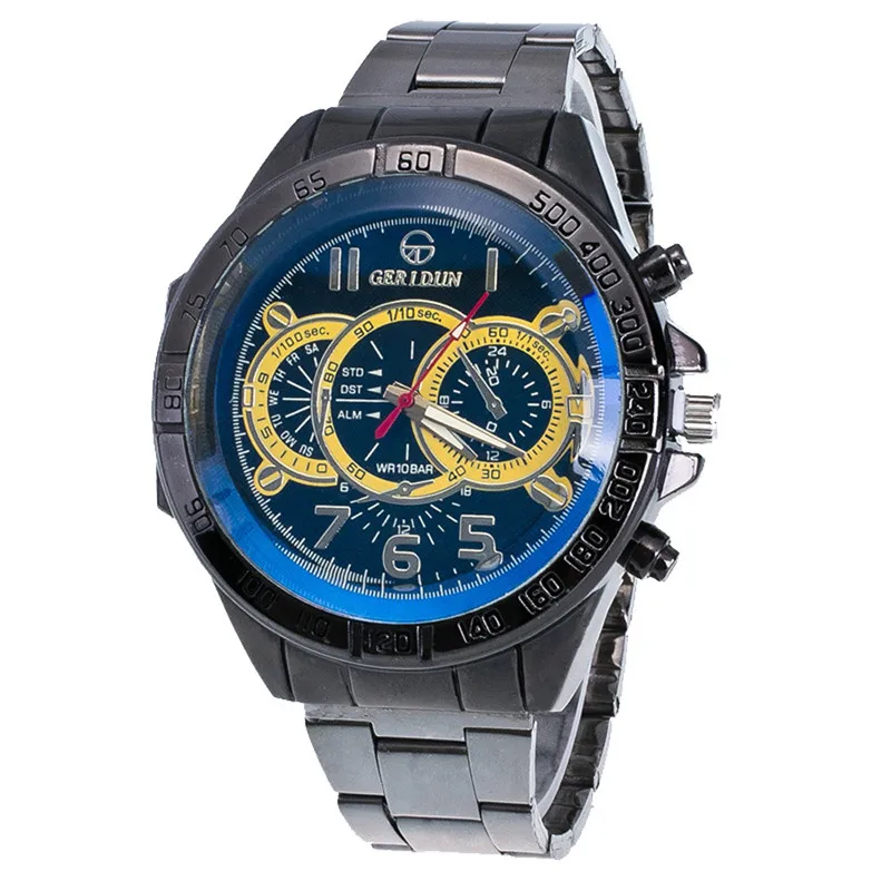 Fashion Men Motion Form Stainless Steel Sport Quartz Hour Wrist Analog Watch Luxury Male Hour #2AP25 (6)