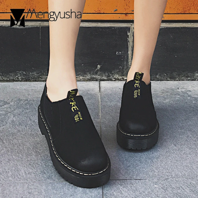 Filles Tout Chaussures En rose Ruban Simples Noir Glissement Nubuck Imprimer forme Plates La allumette Rétro Creepers Plate Sur Lettre Derbies Derby Cuir J1lKuc35TF
