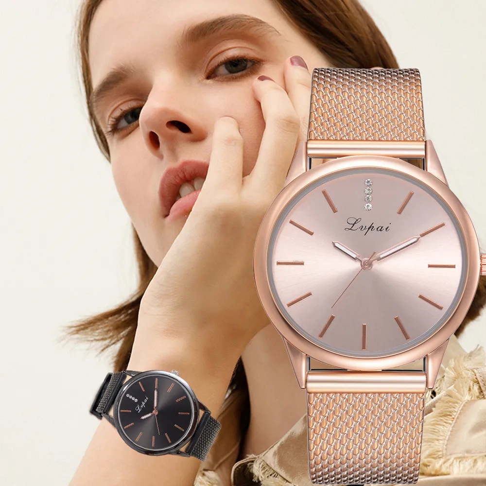 

LVPAI Dropshiping Fashion Rose Gold Mesh Band Creative Marble Wrist Watch Casual Women Watches Brand Quartz Gift Relogio 533