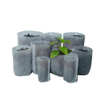 

100pcs Biodegradable Non-woven Nursery Bags Plant Grow Bags Fabric Seedling Pots Eco-Friendly Aeration Planting Bags